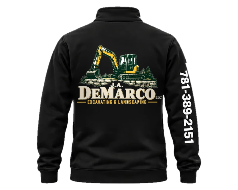 Company Logo Gear: quarter-zip, black, back
