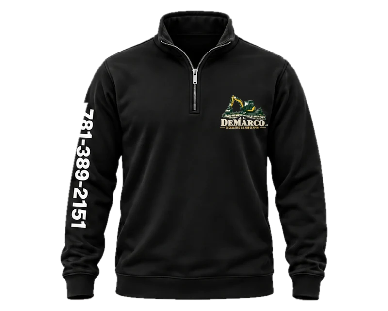 Company Logo Gear: quarter-zip, black, front