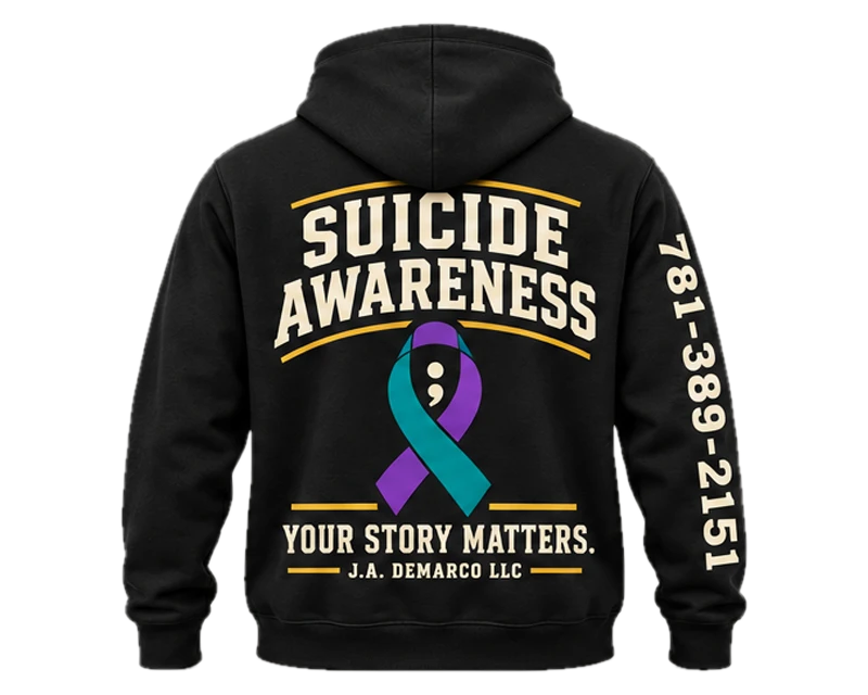 Suicide Awareness: hoodie, black, back