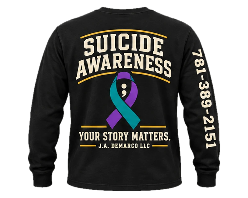 Suicide Awareness: long sleeve, black, back