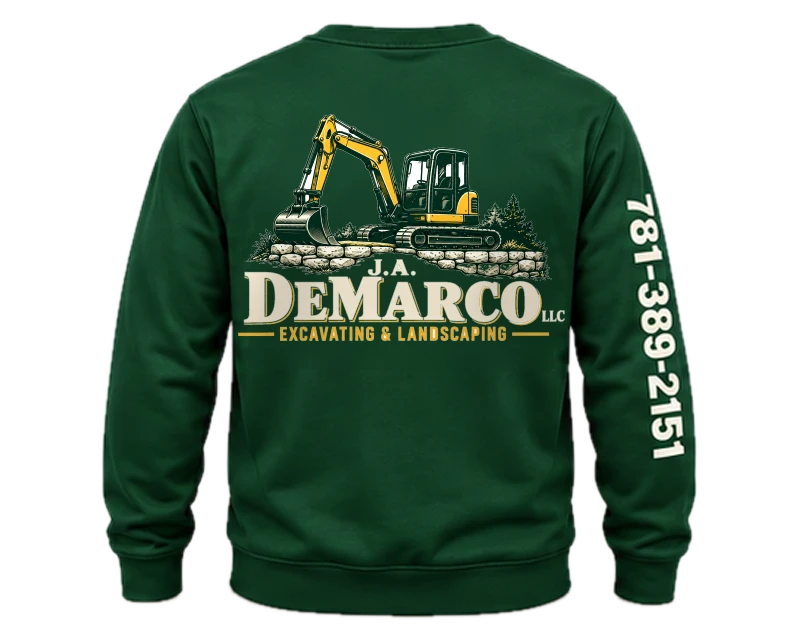 Company Logo Gear: crewneck, forest green, back