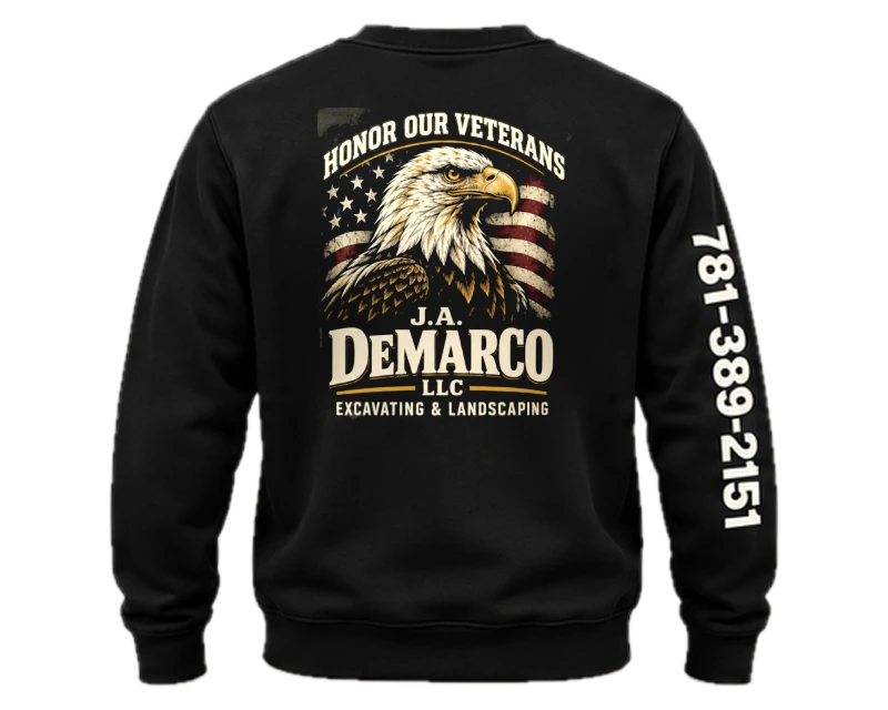 Honor Our Veterans: crewneck, black, back
