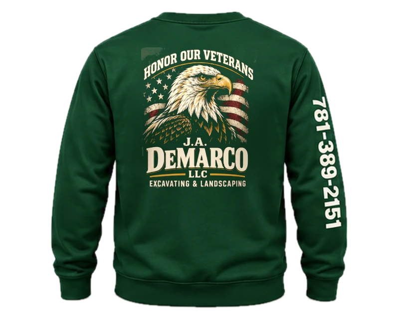 Honor Our Veterans: crewneck, forest green, back