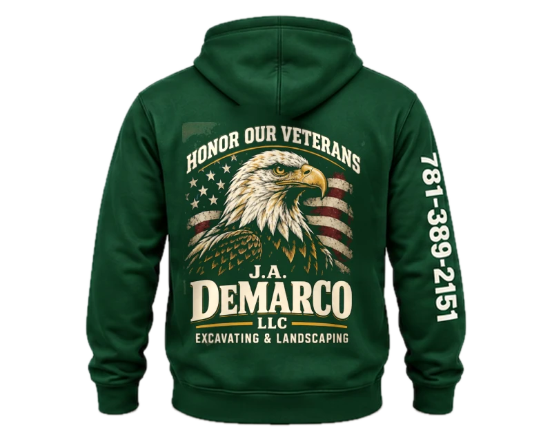 Honor Our Veterans: hoodie, forest green, back