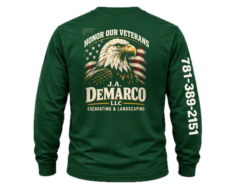 Honor Our Veterans: long sleeve, forest green, back