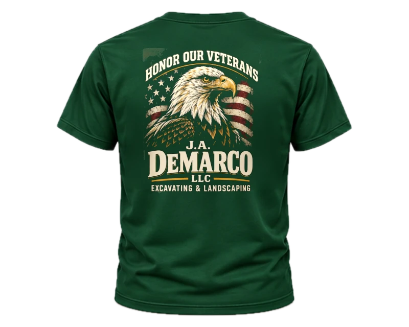Honor Our Veterans: t-shirt, forest green, back