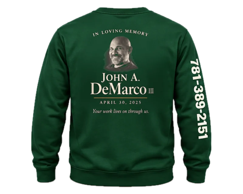 Carried Forward: crewneck, forest green, back