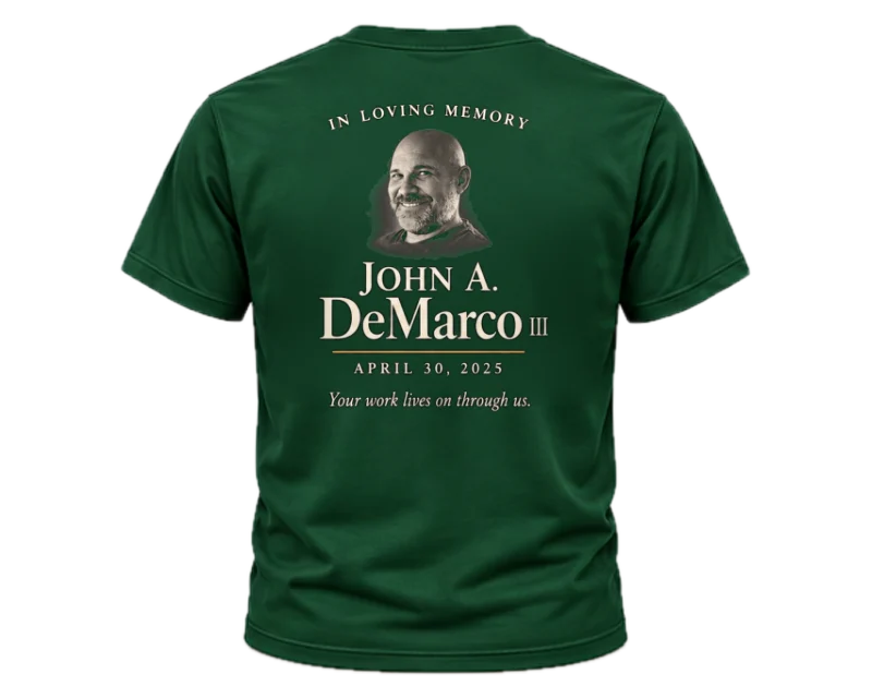 Carried Forward: t-shirt, forest green, back