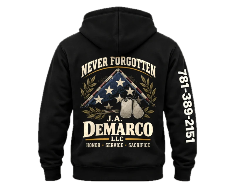 Never Forgotten: hoodie, black, back