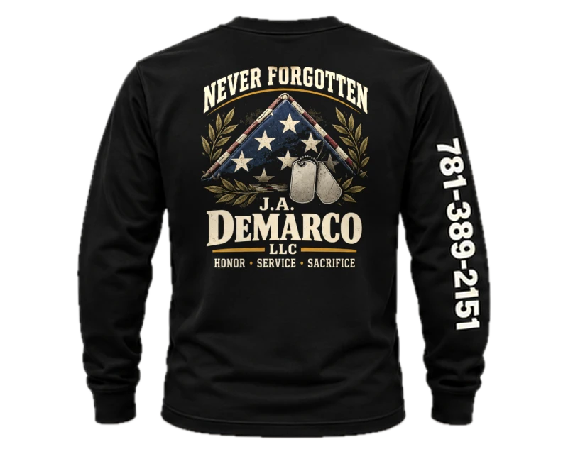 Never Forgotten: long sleeve, black, back