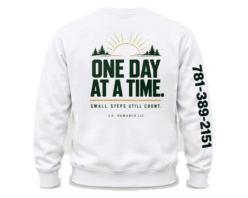 One Day at a Time: crewneck, white, back