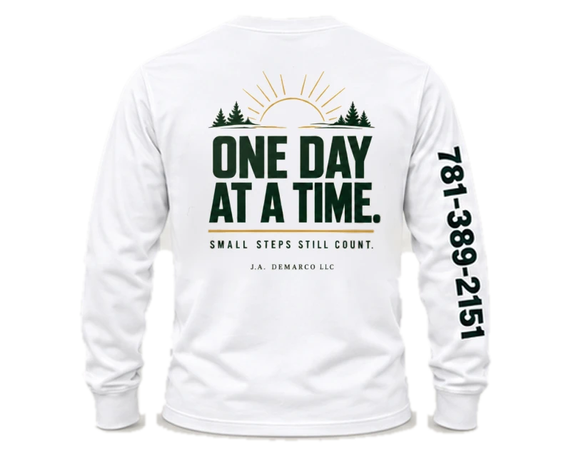 One Day at a Time: long sleeve, white, back
