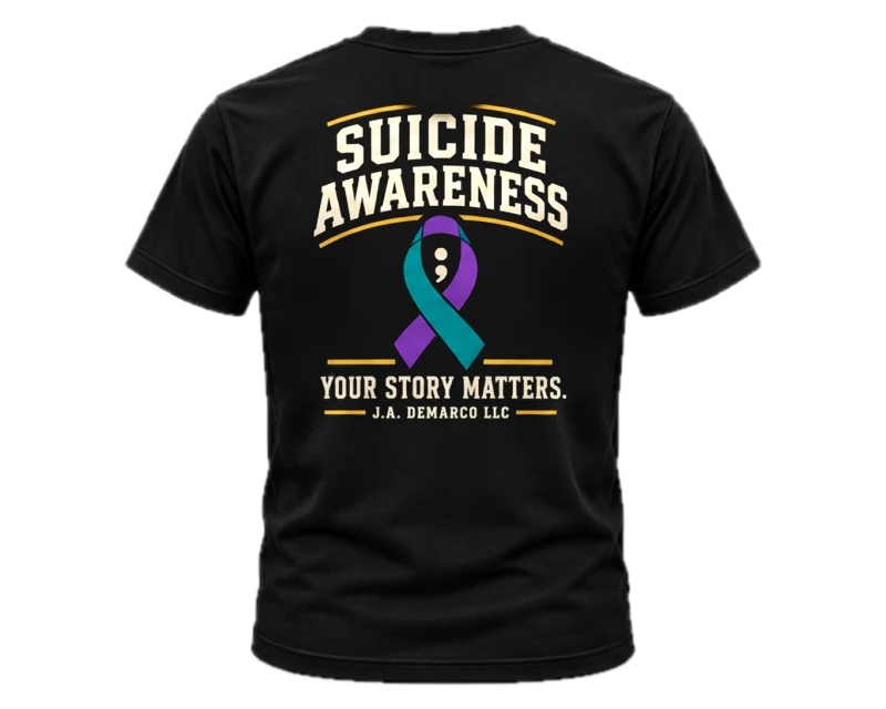 Suicide Awareness: t-shirt, black, back