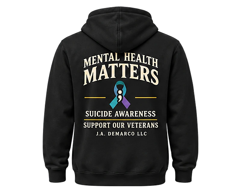 Mental Health Matters: hoodie, black, back