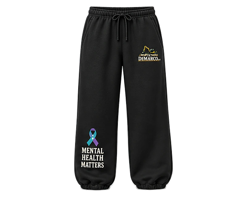 Mental Health Matters: sweatpants, black, front