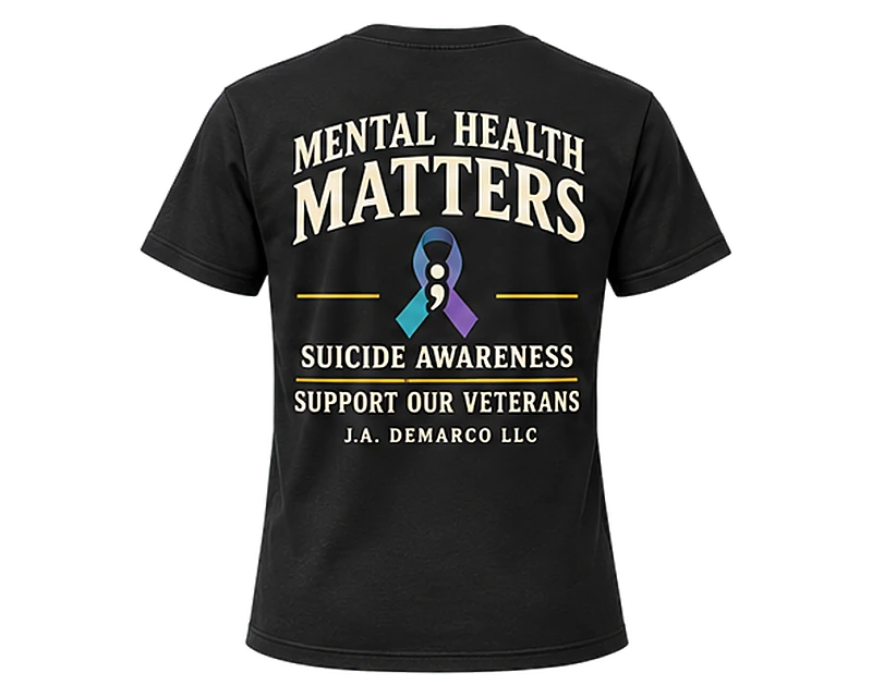 Mental Health Matters: T-shirt, black, back